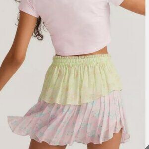 Loveshackfancy Women Ruffle Mini Floral Skirt